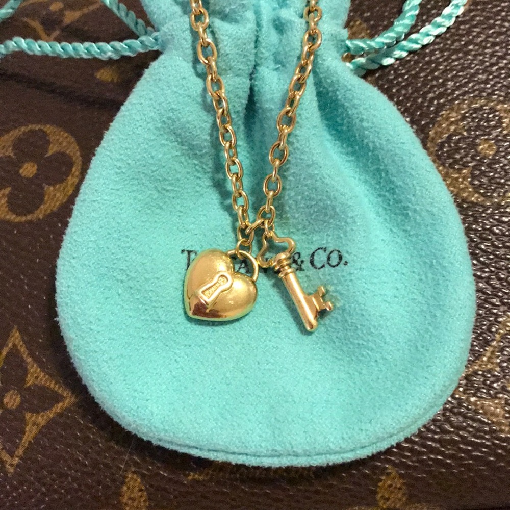 Tiffany & Co. Lock and Skeleton Key Heart Charm